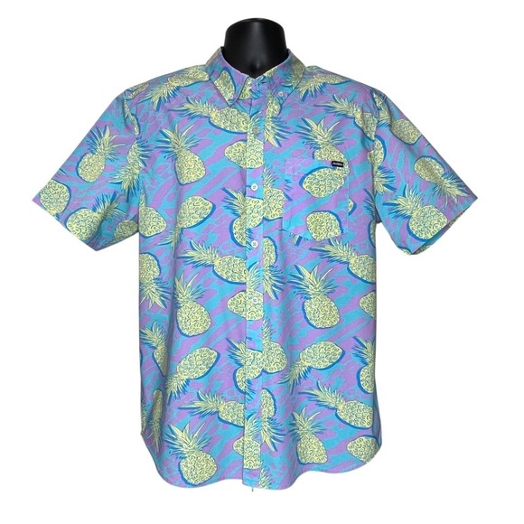 Chubbies Men's Soft Stretch Short Sleeve Shirt Pineapple Multi Button Up XL - Picture 1 of 7